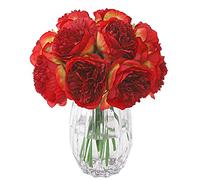 JOYHAZE 8 Pcs Artificial Peonies, Silk Single Stem Peony Fake Flowers for Wedding Home Office Party Window Decor, Table Centerpieces, DIY Floral Arrangements (Red)