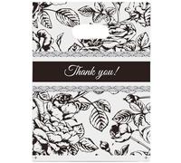 Joyhey 100 Count 7.8" x 11.8" Plastic Merchandise Bags, Shopping Retail Boutique Bags with Die Cut Handles - Thank You-3