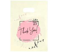 Joyhey 100 Count 7.8" x 11.8" Plastic Merchandise Bags, Shopping Retail Boutique Bags with Die Cut Handles - Thank You-6