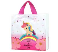 Joyhey 50 Count 9.8" x 11.8" Plastic Merchandise Bags, Shopping Retail Bags with Handles - Unicorn (More Patterns Available)