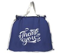 Joyhey 50 Pcs 7.8" x 11.8" Thank You To Go Bags With Handles, Plastic Take Out Bags for Food Service, Restaurant Blue