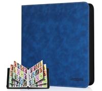 JoyHood 12 Pockets Trading Card Binder - Holding 960 Cards, Card Collection Album Folder for PTCG/MTG/YGO/OCG Cards, NOT Suitable for Top Loaders (Sapphire Blue, 12 Pockets)
