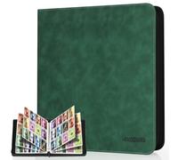 JoyHood 12 Pockets Trading Card Binder - Holding 960 Cards, Card Collection Album Folder for PTCG/MTG/YGO/OCG Cards, NOT Suitable for Top Loaders (Dark Green, 12 Pockets)