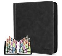 JoyHood 12 Pockets Trading Card Binder - Holding 960 Cards, Card Collection Album Folder for PTCG/MTG/YGO/OCG Cards, NOT Suitable for Top Loaders (Black, 12 Pockets)