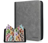 JoyHood 9 Pockets Trading Card Binder - Holding 900 Cards, Card Collection Album Folder for PTCG/MTG/YGO/OCG Cards, NOT Suitable for Top Loaders (Grey, 9 Pockets)