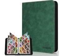 JoyHood 9 Pockets Trading Card Binder - Holding 900 Cards, Card Collection Album Folder for PTCG/MTG/YGO/OCG Cards, NOT Suitable for Top Loaders (Dark Green, 9 Pockets)