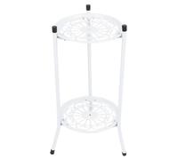 JOYHUT 2 Tier Metal Plant Stands for Flower Pot, Suitable for outdoor and indoor plants, Tall circular flower pot rack , suitable for gardens, courtyards, balconies, living rooms, 50*30CM (WHITE)