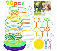 Joyibay 20pcs Bubble Wand Set with Big Bubbles for Kids & Parties