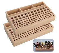 Joyibay Leather Craft Tool Holder: 98 Holes Professional Wooden Leathercraft Stand Organizer with 3 Slots, Large Tool Rack for Making Punch Tools Organizer