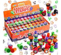 JOYIN 100 Pieces Halloween Assorted Stampers Kids Self-Ink Stamps (25 Designs, 4 Colors Trick or Treat Spooky Stamps) for Halloween Party Favors Supplies, Goodies Bags, Classroom Game Reward Prizes