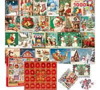 JOYIN 1000 PCS Christmas Advent Calendar 2025 Puzzles, 24 Days Christmas Countdown Puzzles for Xmas Party Favors Supplies, Classroom Prizes, Boys Girls Kids Fun Gifts