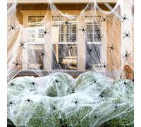 JOYIN 1000 sqft Spider Web Cobwebs, Halloween Outdoor Decorations Fake Super Stretch Cobwebs Halloween Party Decoration for Indoor Outdoor Party Supplies