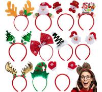 JOYIN 12 Pack Christmas Headbands Headwear Accessories for Women Men Christmas Parties Holiday (ONE SIZE FIT ALL)