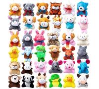 JOYIN 12 Pack Random Mini Animal Plush Toy Assortment (12 Units 3" Each),Bulk Stuffed Animals for Kids, Small Animals Plush Keychain Decoration, Carnival Prizes, Easter Party Favors