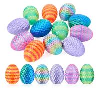 JOYIN 12 PCS Easter 3D Empty Eggs, 2.36" 3D Printed Dragon Empty Eggs Fillable Eggshells for Easter Egg Hunt, Basket Fillers, Treats, Party Favor Supplies, Classroom Prizes