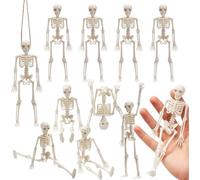JOYIN 12 PCS Halloween 6” Small Poseable Skeletons Toys Decorations Mini Skeleton Figurines for Craft Haunted House Accessories Trick-or-Treaters Party Favors Graveyard Decorations