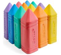 JOYIN 12 PCS Jumbo Sidewalk Chalk with 6 Colors Washable Sidewalk Chalk for Kids Non-Toxic School Supplies Outdoor Games Playground Accessories
