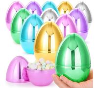 JOYIN 12 Pcs Large Metallic Easter Eggs, 6 Inches Colorful Jumbo Plastic Eggs Fillable for Easter Themed Hunt Basket Stuffers Fillers Filling Treats Party Favor Classroom Prize Supplies