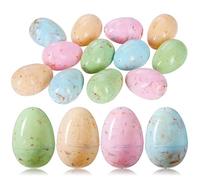 JOYIN 12 PCS Plastic Easter Marble Printed Eggs, 3.15" Multicolor Fillable Empty Eggs for Easter Hunt, Basket Stuffers, Candy Treats, Classroom Prize, Holiday Supplies and Party Favor