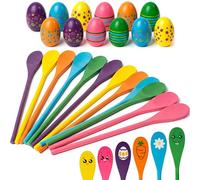 JOYIN 12 Players Carnival Easter Egg and Spoon Relay Game for Kids and Family Activity Lawn Games, Easter Egg Hunt Outdoor Yard Game, Birthday Party Games,Reunion