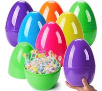 JOYIN 12PCS 10" Jumbo Easter Eggs, Bright Plastic Giant Eggs Empty Fillable for Easter Eggs Hunt, Filling Treats Party Favor Classroom Prize Supplies Decoration