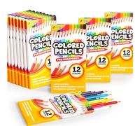 JOYIN 144 Count Colored Pencils Bulk, Pre Sharpened Colouring Pencil Set for Children, Multipack Bulk Kids Coloring Pencils School Supplies, Classroom (12 Colours, 12 Boxes) Kids Party Bag Fillers