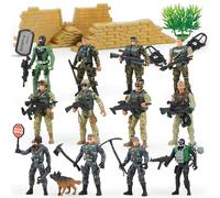 JOYIN 16 PCs Army Men Playset with 12 Realistic Army Ranger Men Action Figures and Weapon Gear Accessories, Military Soldiers Action Figures Playset for Boys Gift