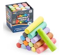JOYIN 16 PCS Washable Sidewalk Rounded Chalks Set Non-Toxic Jumbo Coloured Chalk for Outdoor Art Play, Painting on Chalkboard, Blackboard and Playground,16 colours