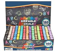 JOYIN 160 PCS Washable Sidewalk Chalks Set Non-Toxic Jumbo Chalk for Outdoor Art Play, Painting on Chalkboard, Blackboard and Playground