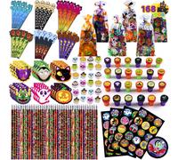 JOYIN 168PCS Halloween Stationery Set Art Set for Kids' Birthday Gifts 24 Pack Halloween Themed Stationery Set Halloween Class Exchange Party Favo