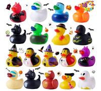 JOYIN 18 Halloween Fancy Novelty Assorted Rubber Ducks for Fun Bath Squirt Squeaker Duckies, School Classroom Present Toy Prizes Ducky, Trick or Treat Fillers Party Favor.