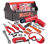 JOYIN 19Pcs Kids Tool Set, Pretend Play Toddler Power Toy Tool with Construction Tool Box & Electronic Toy Drill for Boy Girl Birthday Gift Outdoor Preschool Ages 3, 4, 5, 6, 7 Years Old