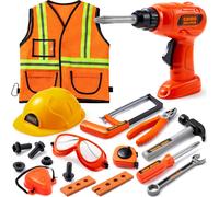 JOYIN 19Pcs Kids Tool Set, Pretend Play Toddler Tool Toys with Construction Wor