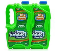 JOYIN 2 Bottles Bubbles Refill Solutions 64 Ounce (up to 5 Gallon) Big Bubble Solutions, CONCENTRATED for Bubble Machine, Gun, Wand Fluid Summer, Easter Toys (Green)