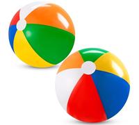JOYIN 2-Pack 20" Beach Balls - Pool Toys Large Inflatable Beachball Swimming Pool Water Games, Classic Rainbow Color Beach Ball Luau Birthday Decorations Party Supplies Party Favors Gifts