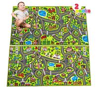 JOYIN 2 Pack Kids City Town Rug(150x80cm),Car Play Carpet,Road Rug for Toddlers,Pretend Play Gift for Kids,Educational Floor Mat for Bedroom & Playroom,Toy for Boys and Girls