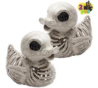 JOYIN 2 PCS 4.5”(11.5 cm) Halloween Duck Skeleton Plastic Bones for Spooky Halloween Decor, Indoor Outdoor Prop