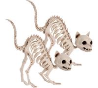 JOYIN 2 PCS Skeleton Cat Halloween Decorations Set Animal Courtyard Decoration for Halloween Indoor Outdoor Party Favors 7 * 7.9 * 3 inches