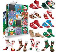 JOYIN 2025 Christmas Advent Calendar 12 Days of Christmas Warm Cotton Socks for Women Countdown Calendar Includes 8 Low Cut Socks and 4 Knee High Socks Gift for Holiday Christmas Party Favor Gifts