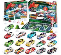 JOYIN 2025 Christmas Advent Calendar, 24 Days Christmas Countdown Pull Back Vehicles for Boys Girls Toddlers Kids, Xmas Party Toy Gifts, Kids Xmas Fun Gifts, Christmas Party Toy Gifts