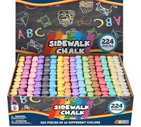 JOYIN 224 PCS Sidewalk Chalks Set Non-Toxic Washable Jumbo Chalk for Outdoor Art Play, Painting on Chalkboard, Blackboard and Playground