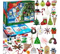JOYIN 24 Days Christmas Art and Craft Advent Calendar 2025 Christmas Countdown Advent Calendar with Children's scissors, glue for crafting, lanyards, paints, pens, small decorations for Kids