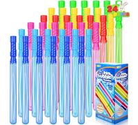 JOYIN 24 Pack 14"(35.5cm) Big Bubble Wands Bulk (2 Dozen) for Summer Toy, Outdoor/Indoor Activity Use, Easter, Bubbles Party Favors Supplies for Kids bubbles party bag fillers
