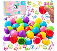 JOYIN 24 Packs Kids Easter Party Favor Prefilled with 1.75" Stampers for Kids Basket Stuffers Easter Egg Assorted Self-ink Stamp for Classroom Exchange and Prize Supplies