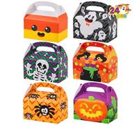 JOYIN 24 PCs 3D Halloween House Cardboard Goodie Boxes (6"x5.5"x3") for Trick or Treat, Holiday Pastries, Cupcakes, Cookies Goodie, Brownies, Donuts Gift-Giving Goody.