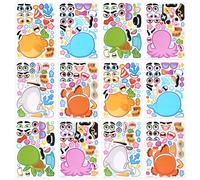 JOYIN 24 PCS 6”x 9"(15.2 * 22.8cm) Make-a-face Sticker Sheets for Kids, Make Your Own Animal Sea and Match Sticker Sheets with Sea and Fantasy Animals Kids Party Favor Supplies Craft