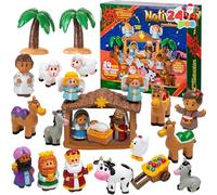 JOYIN 24 Pcs Christmas 2024 Advent Calendar Miniature Toys Nativity Figurine Set, Little People Nativity Playset, 24 Days Christmas Countdown Calendar Toys for Kids Christmas Party Gift