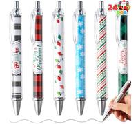 JOYIN 24 PCS Christmas Ballpoint Pens Bulk, Xmas Rollerball Pen Novelty Pens for Kids Gifts, Christmas Party Favors Stationery Supplies, Kids Pens School Classroom Favors Stocking Stuffers