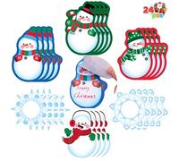 JOYIN 24 PCS Christmas Sticky Note Pads Bulk, Cute Sticky Notes School Stationery Office Desk Supplies, Snowflakes Snowman Small Notepads Notes Classroom Prizes Stocking Stuffers Kids Gifts