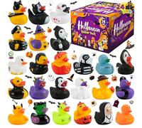 JOYIN 24 Pcs Halloween Ducks Bath Toys, Halloween Rubber Ducks Bulk for Party Favors, Mini Duckies Baby Bathtub Toys for Trick or Treating Goodie Bag Fillers, Classroom Prizes